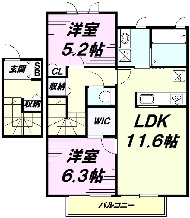 ヴェルドミール203の間取り