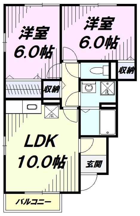 グレースヒル Ⅱの間取り