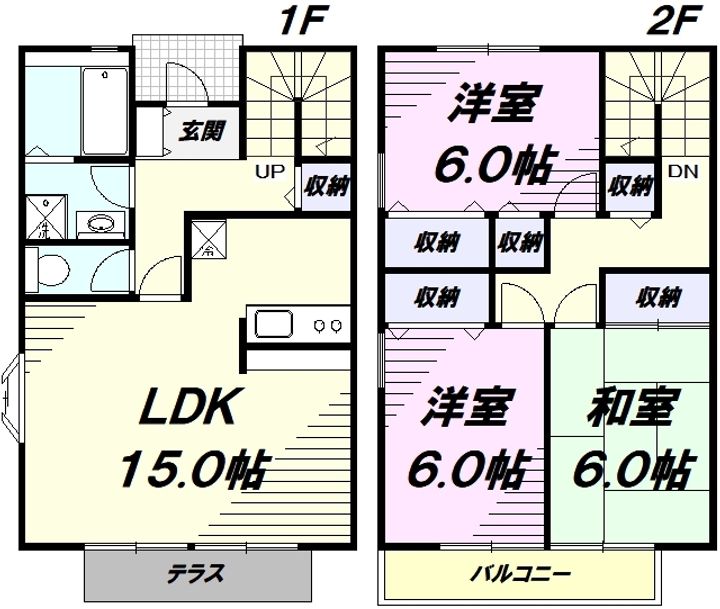 ロイヤルガーデン 六番館102の間取り
