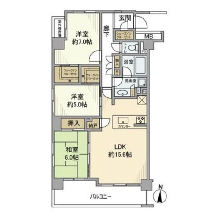 アーデル・フェリエ国立東の間取り