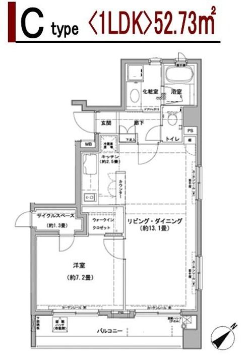 クレジデンス日本橋浜町303の間取り