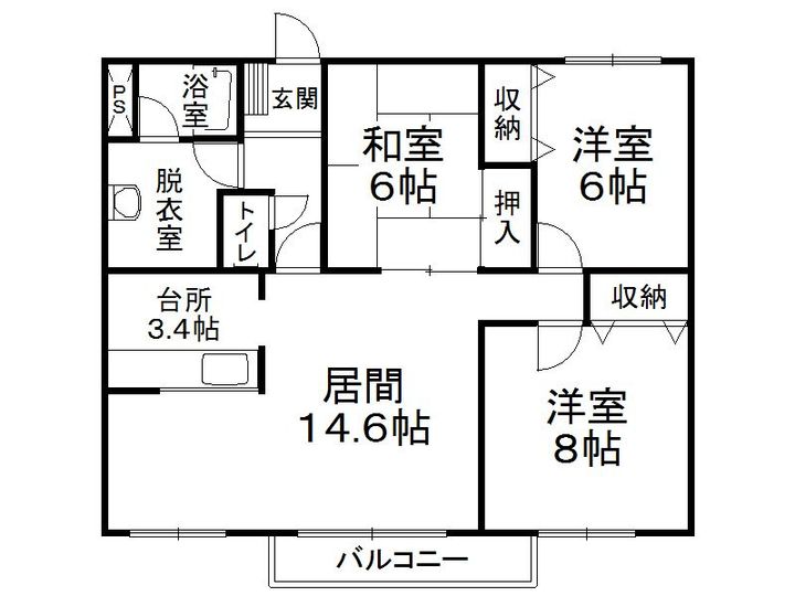 サンブライトハイツⅣ402の間取り
