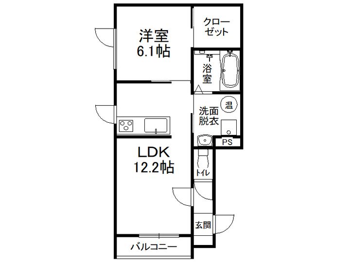 グラシアス帯広RT201の間取り