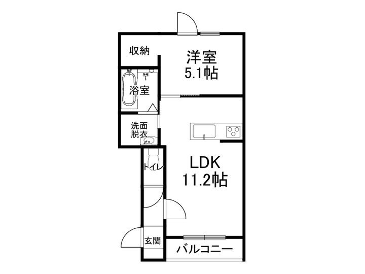 フォンテーヌ弥生Ⅱ103の間取り