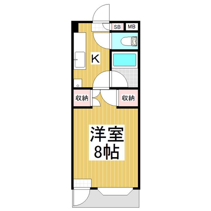 アップルズH棟201の間取り