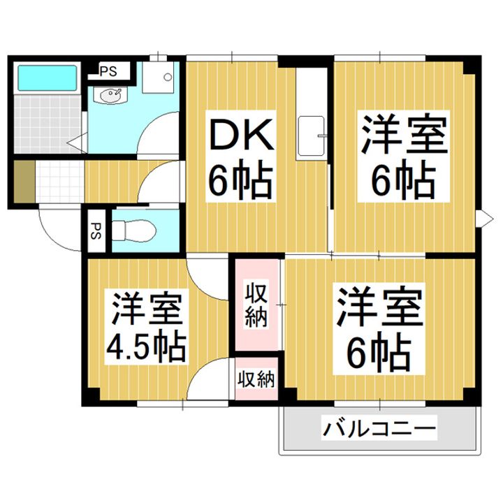 プラドール今野Ⅱ102の間取り