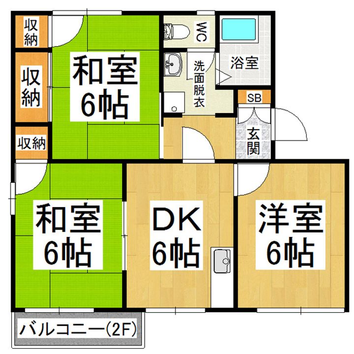 タウニィー白川202の間取り