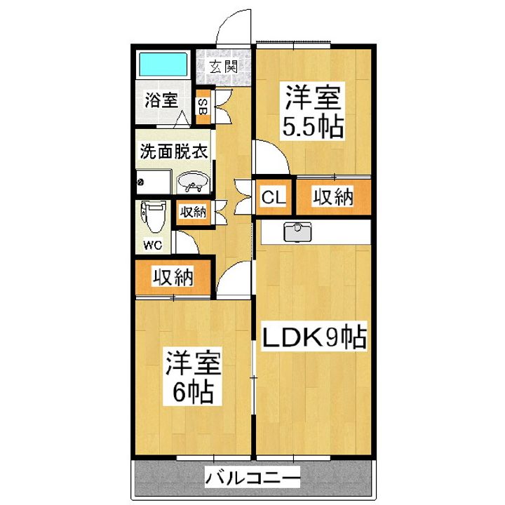 渚スクウェアビレッジ202の間取り