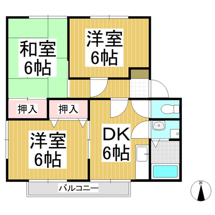 サンビレッジ上松202の間取り