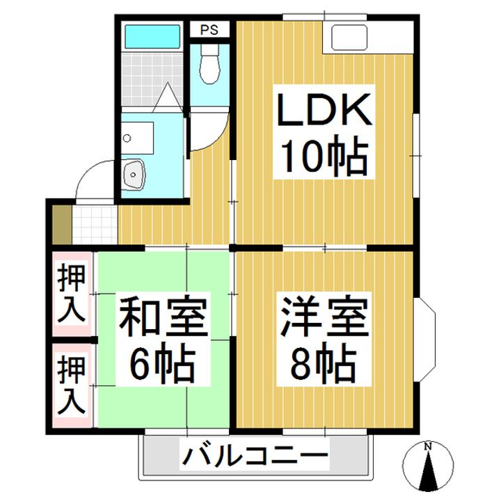 コーポアイリスA101の間取り