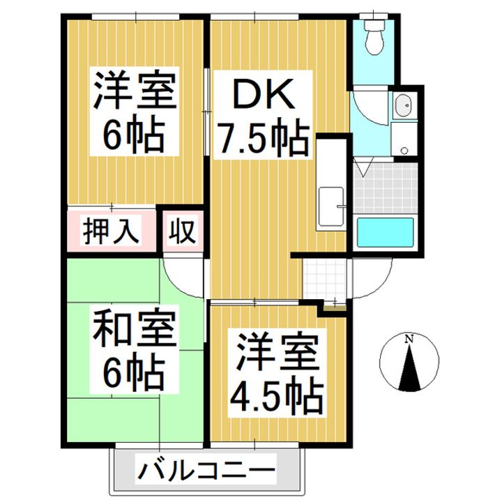 ハイツサンリバー202の間取り