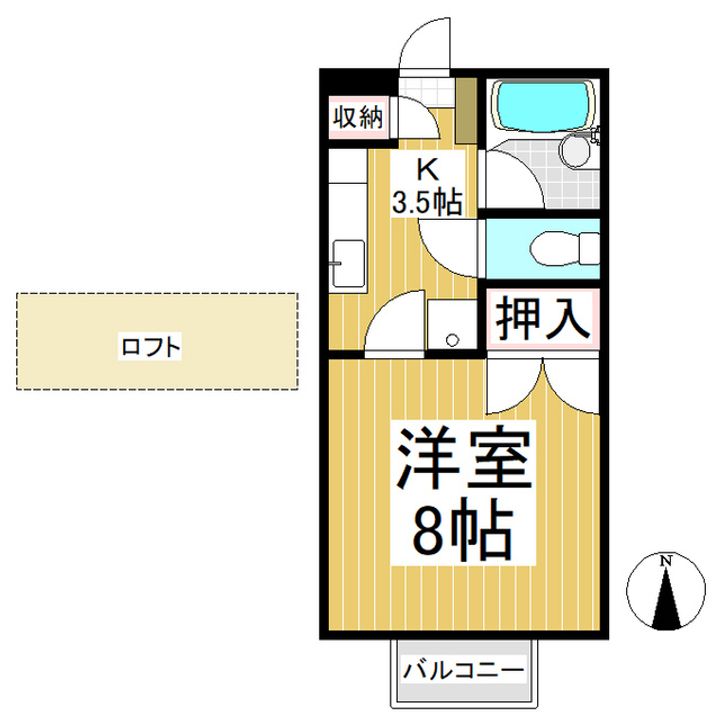 ファンタジー21 D棟108の間取り