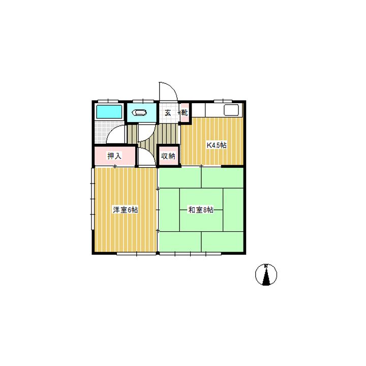 金尾屋ハイツ2の間取り