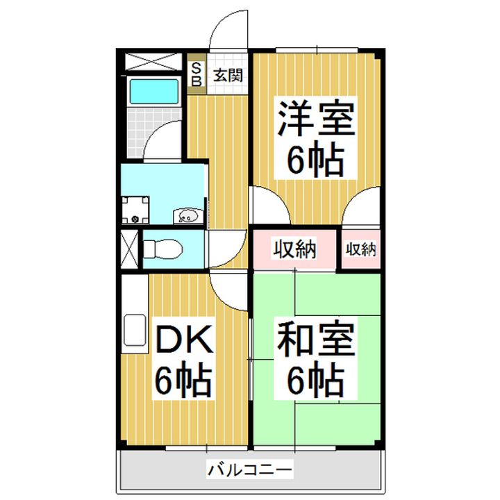 グリーンヒルズ白山B106の間取り