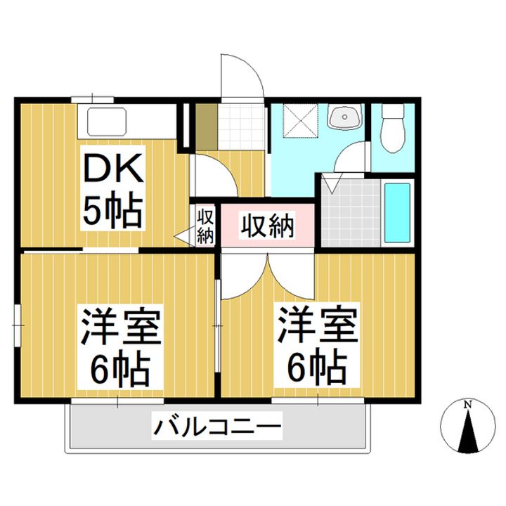 長野県上田市上野の賃貸アパートの間取り