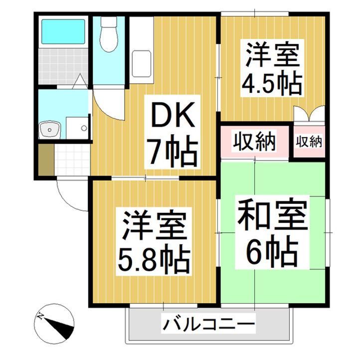 フレグランス本原 A棟Bの間取り