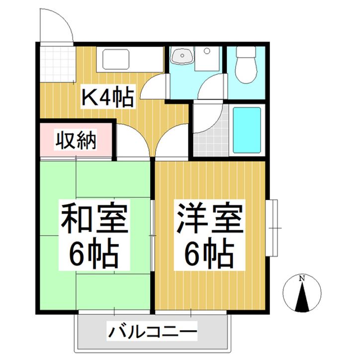 クレールあおば201の間取り