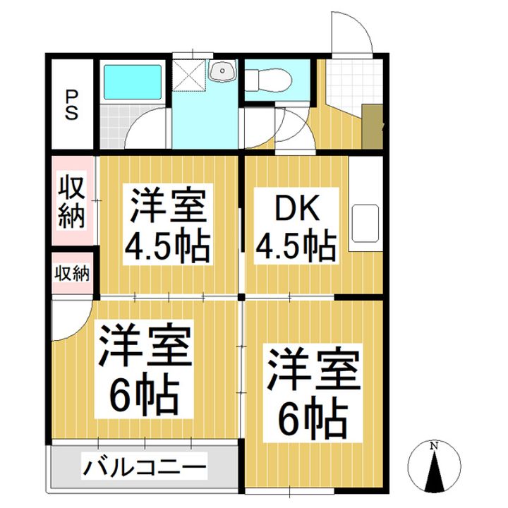 村越第一マンション6の間取り