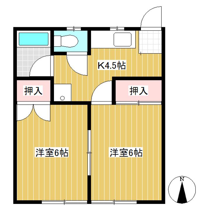 蒼久保サンルートマンション202の間取り