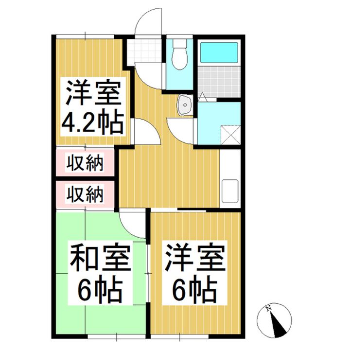 長野県東御市常田の賃貸アパートの間取り