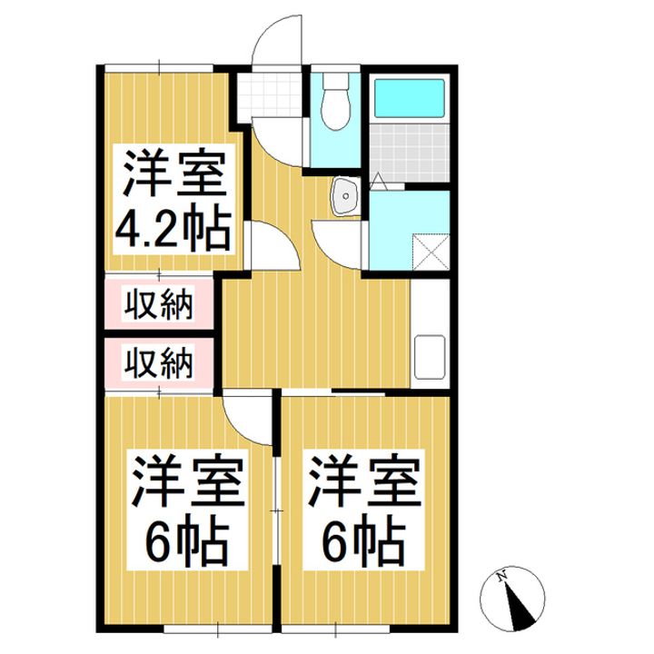 長野県東御市常田の賃貸アパートの間取り