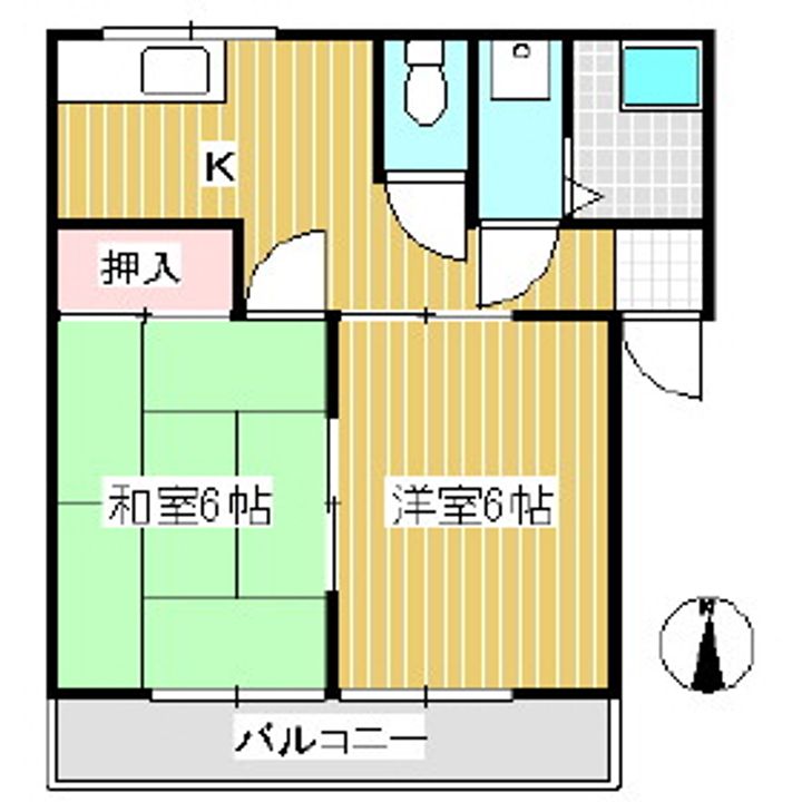 サンテラス東部1-Cの間取り