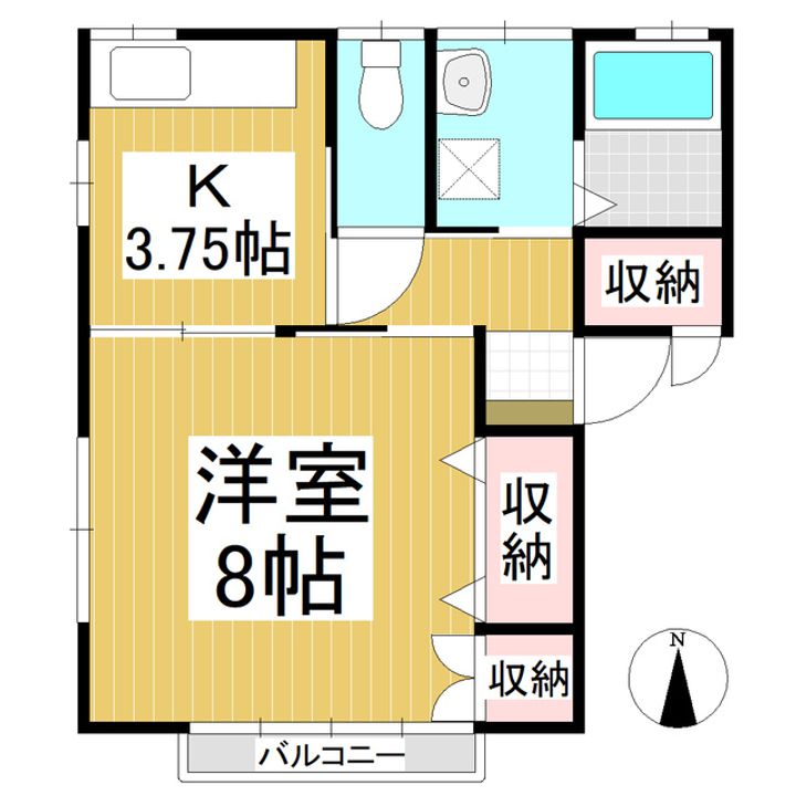 コーポ山越ⅠB-1の間取り