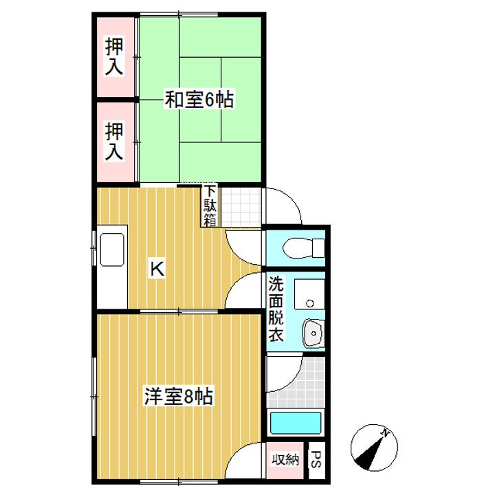 レジデンスおおくら203の間取り