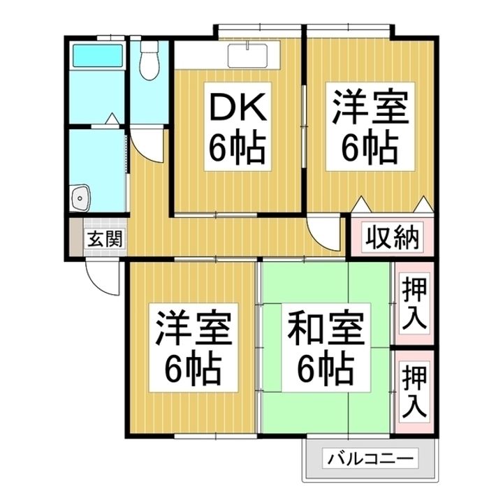 ラ・ポワール中村AA2の間取り