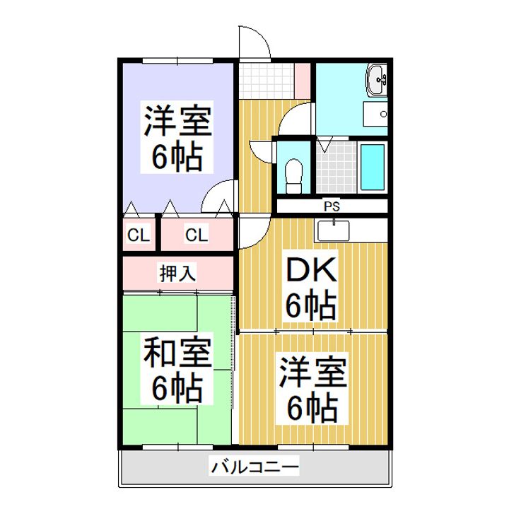マンション スカイヒルズ302の間取り