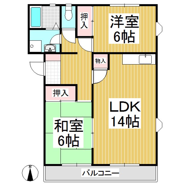 コーポラスニシザワ C棟201の間取り
