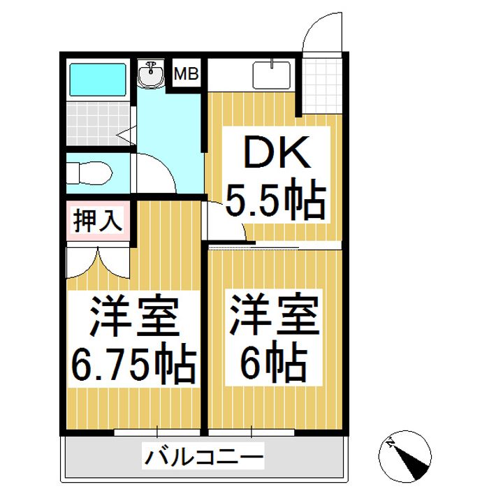 タニケンハイツ105の間取り