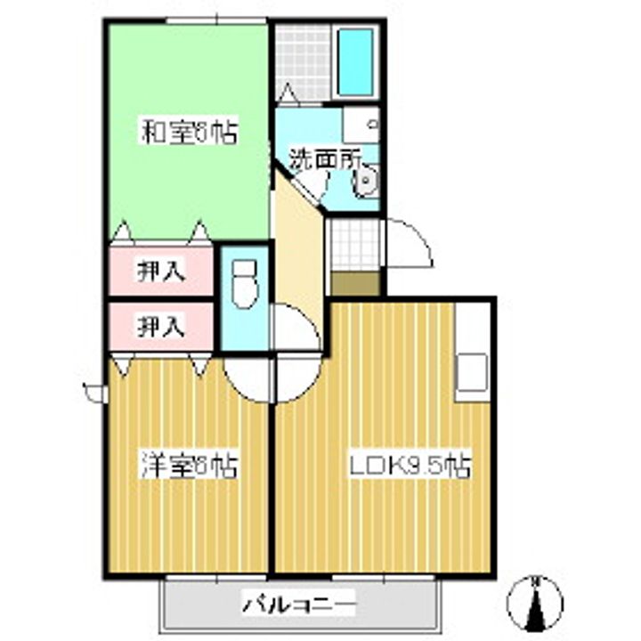 コーモドST B棟205の間取り