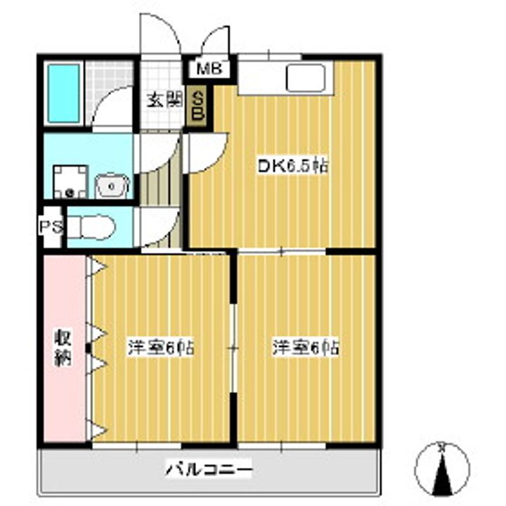 コーポ小林Ⅲ201の間取り
