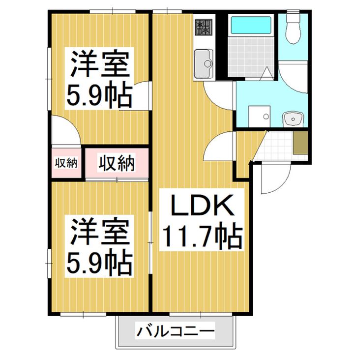 ドミールのぞみF棟101の間取り