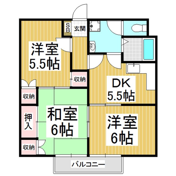 御園青山ハイツD101の間取り