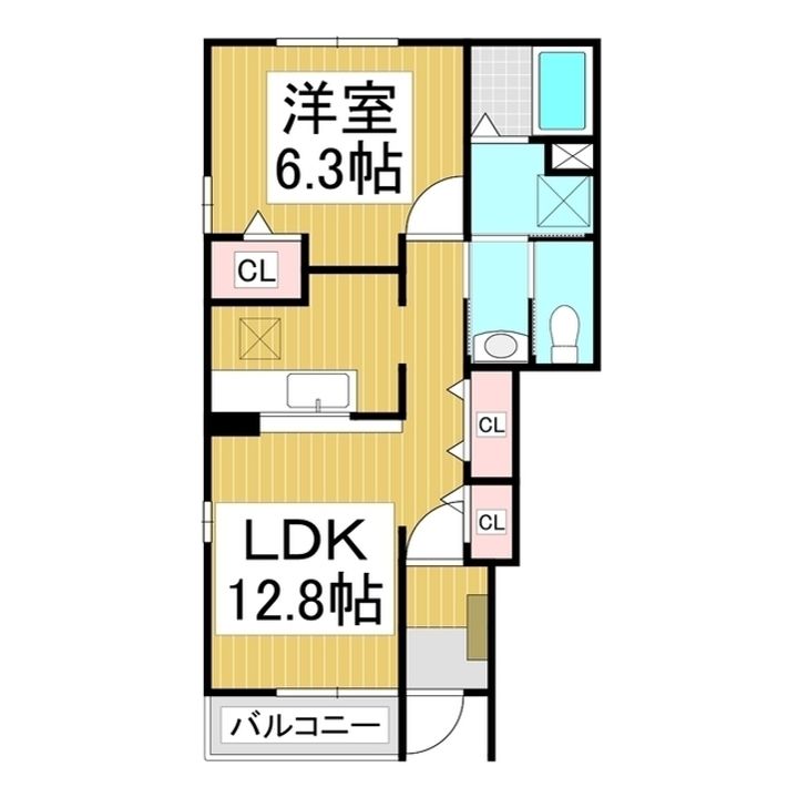 ポムシャン A棟101の間取り