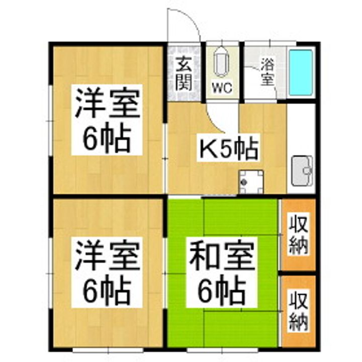 コーポ沢村206の間取り