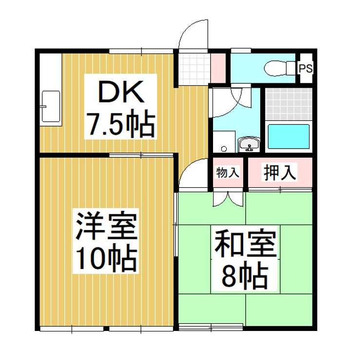 コーポN(磯部)102の間取り