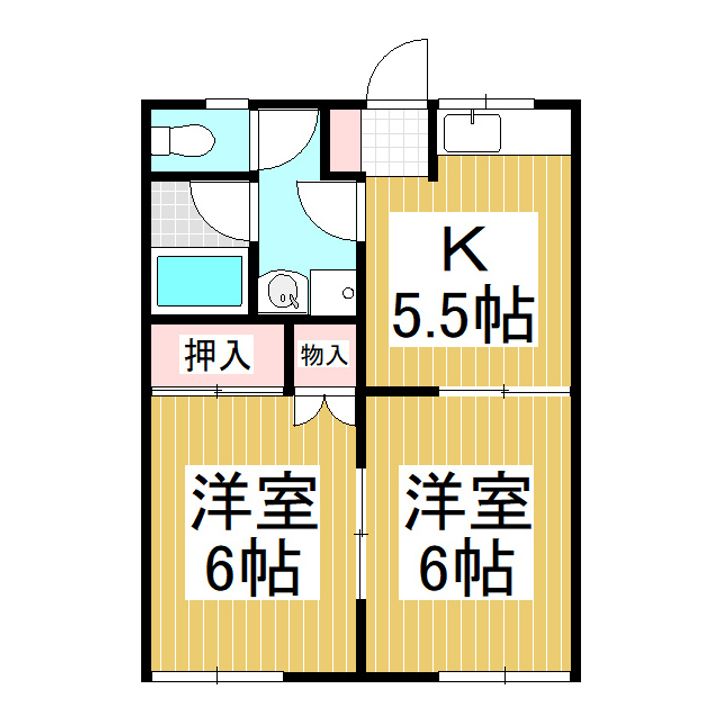 コーポN(磯部)205の間取り