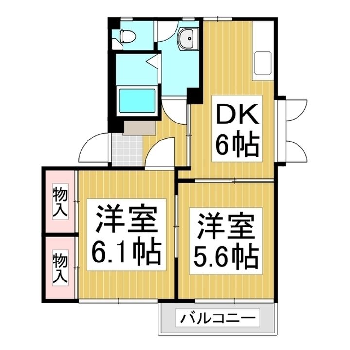 ベルメゾン徳間 B棟101の間取り