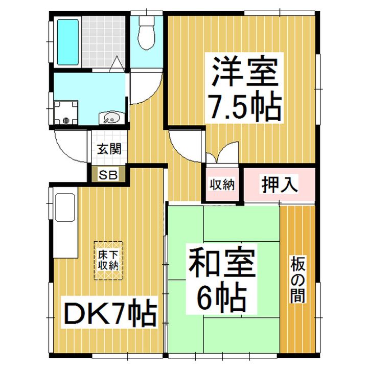 長野県伊那市上牧(一戸建)の賃貸物件Bの間取り