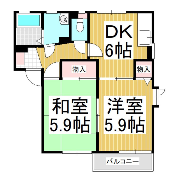 エステートフレンズ A棟202の間取り