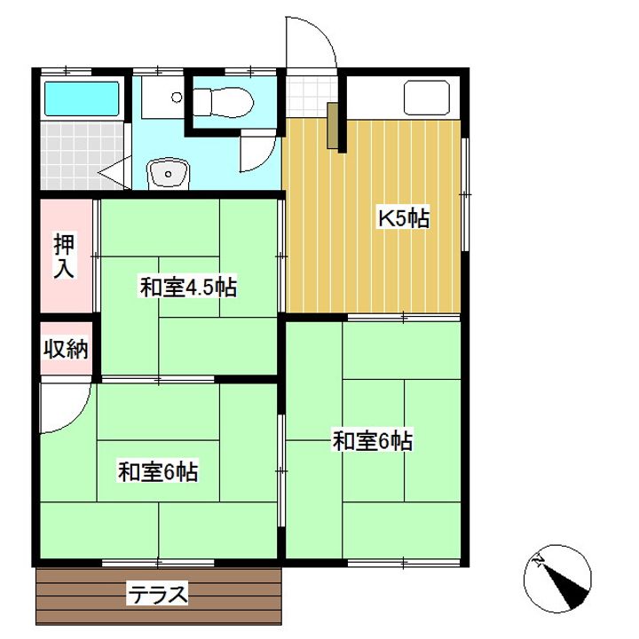 タウニィ中丘201の間取り