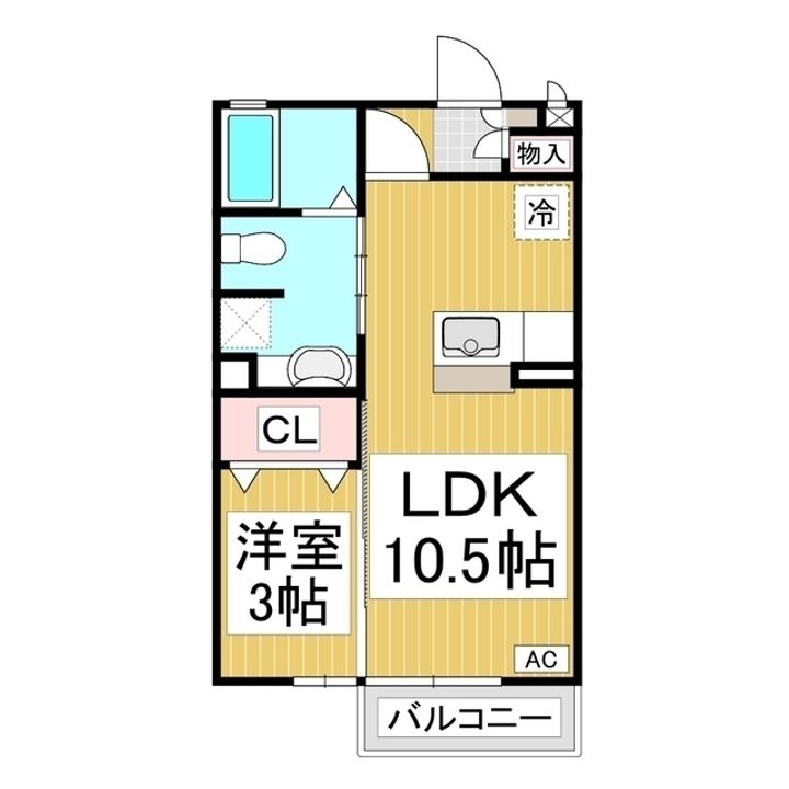 ルーエ三本柳 A棟の間取り