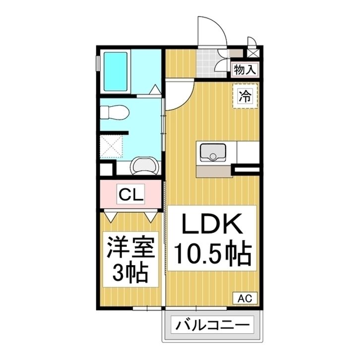 ルーエ三本柳 A棟の間取り