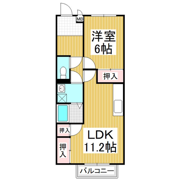 サプリング上山田 A棟101の間取り