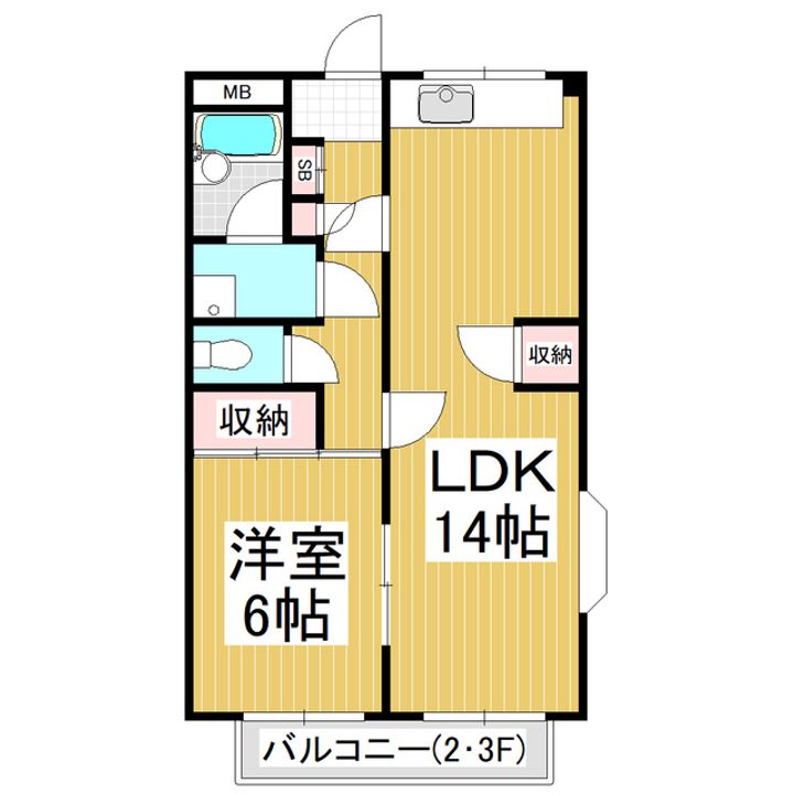 KDマンションB棟302の間取り