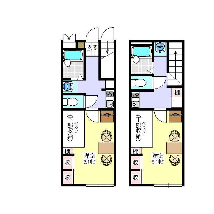 レオパレスユートピア202の間取り