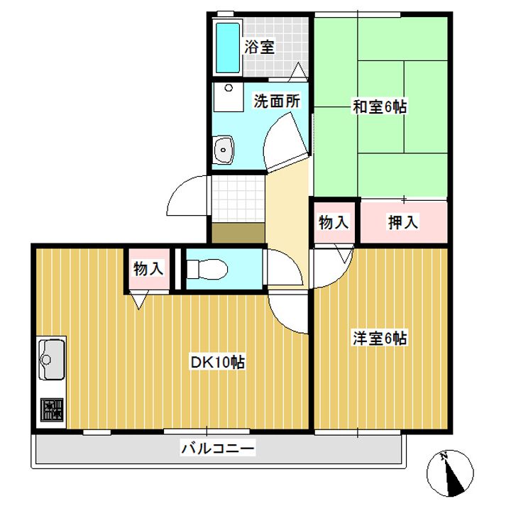 アステールinそめや台A101の間取り
